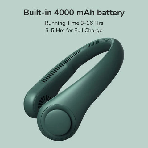 Portable Neck Fan – Hands-Free, Bladeless, 5-Speed, USB Rechargeable
