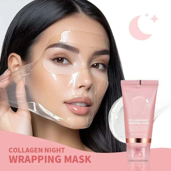 Collagen Night Wrapping Mask – Sleep Mask for Glowing Skin, Hydration & Anti-Aging Care