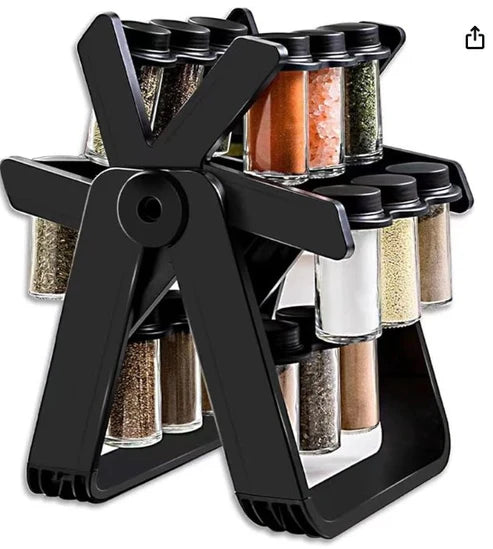 18-Jar Rotating Spice Rack – Ferris Wheel Style Spice Organizer Set