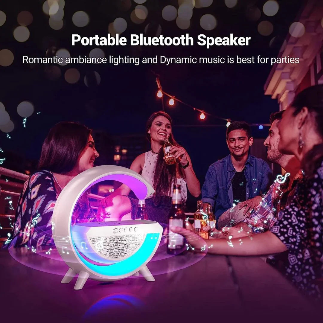 3-in-1 Wireless G Lamp – RGB Light + Bluetooth Speaker + Wireless Charger مصباح G اللاسلكي بوظائف ثلاثية