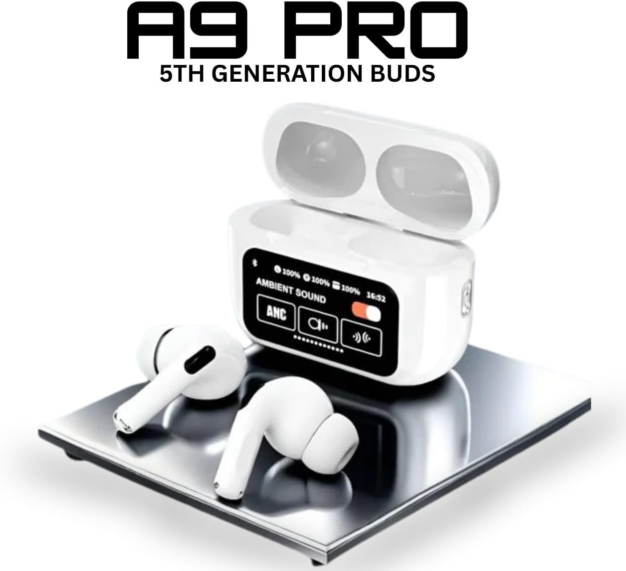 A9 Pro Wireless Earbuds – Bluetooth AirPods Alternative with LED Display & ANC