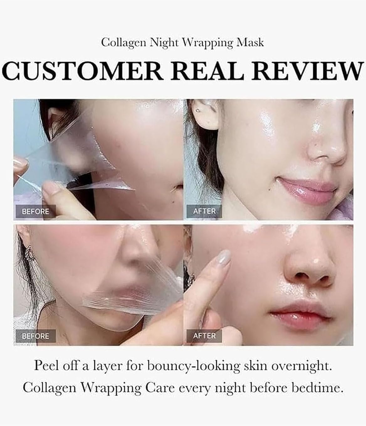 Collagen Night Wrapping Mask – Sleep Mask for Glowing Skin, Hydration & Anti-Aging Care