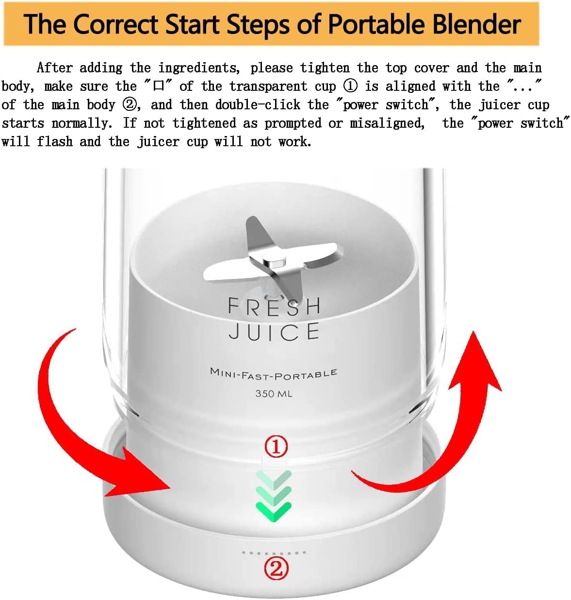 Portable Juicer Bottle – 350ml USB Rechargeable Blender for Smoothies & Shakes