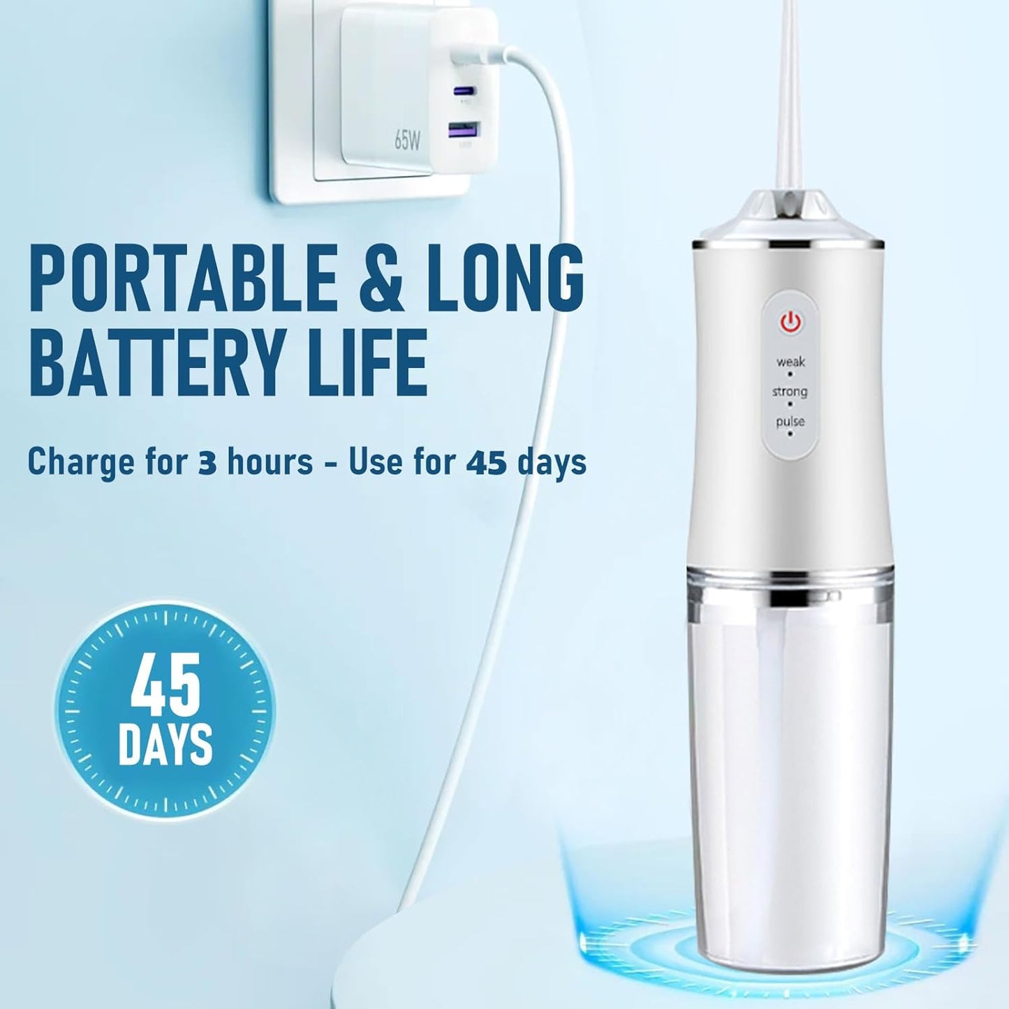3-in-1 Electric Oral Irrigator – Water Flosser, Teeth Whitening & Gum Care