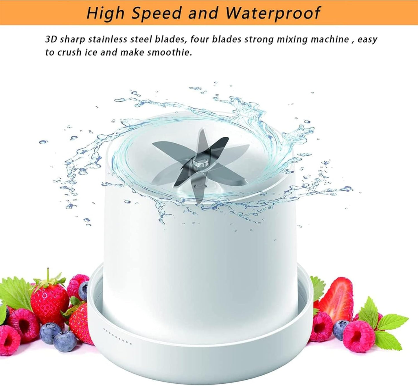 Portable Juicer Bottle – 350ml USB Rechargeable Blender for Smoothies & Shakes