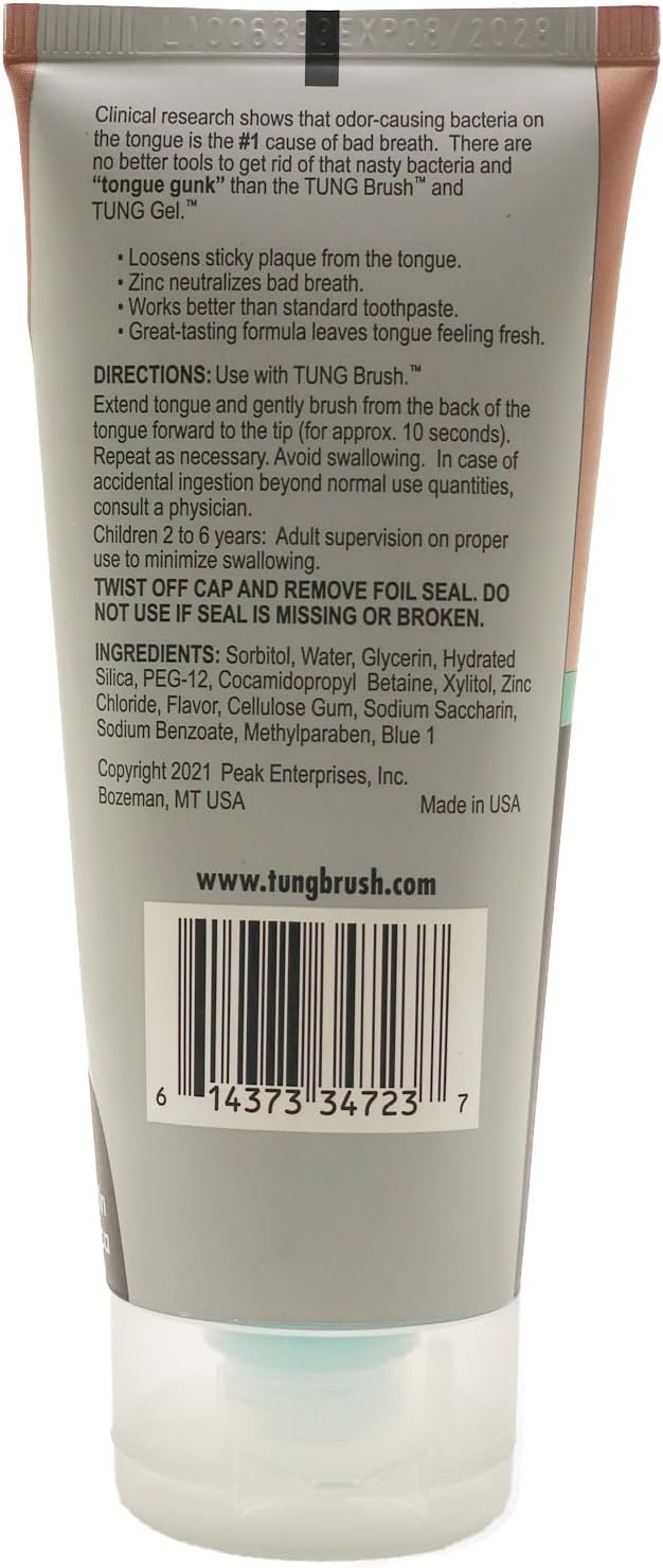 TUNG Gel Tongue Cleaner – Fresh Mint Zinc Formula, 85g