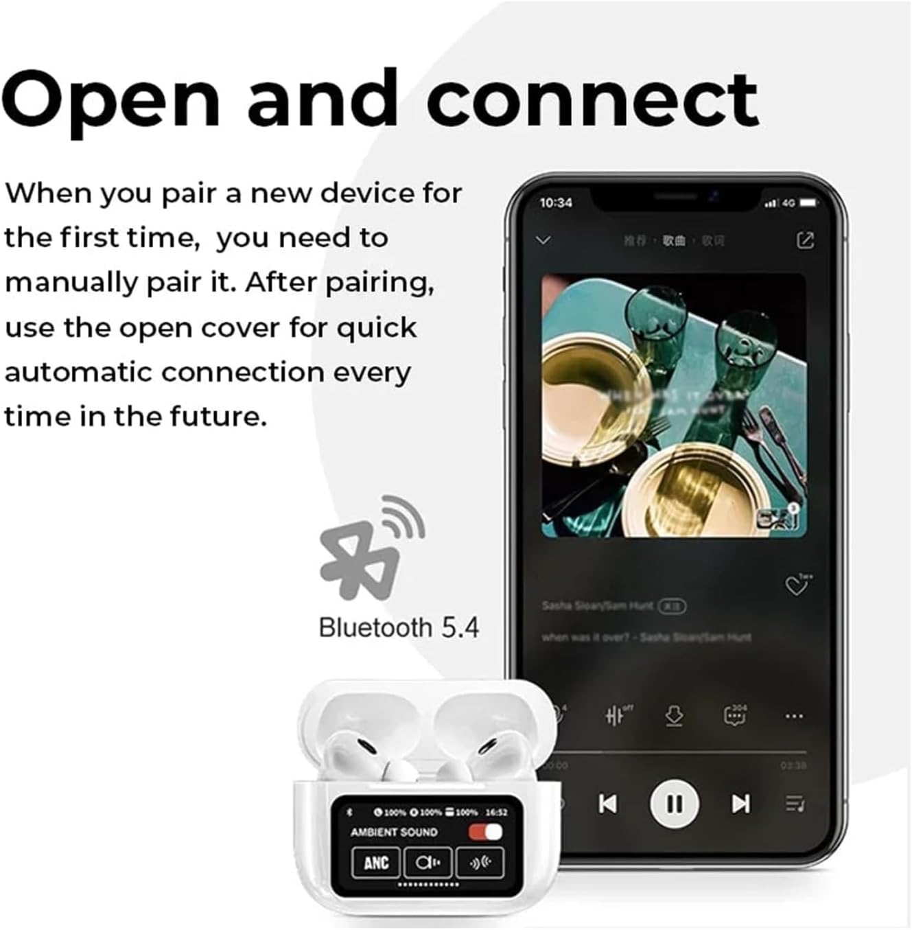 A9 Pro Wireless Earbuds – Bluetooth AirPods Alternative with LED Display & ANC