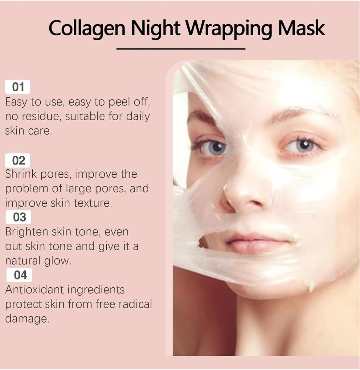 Collagen Night Wrapping Mask – Sleep Mask for Glowing Skin, Hydration & Anti-Aging Care
