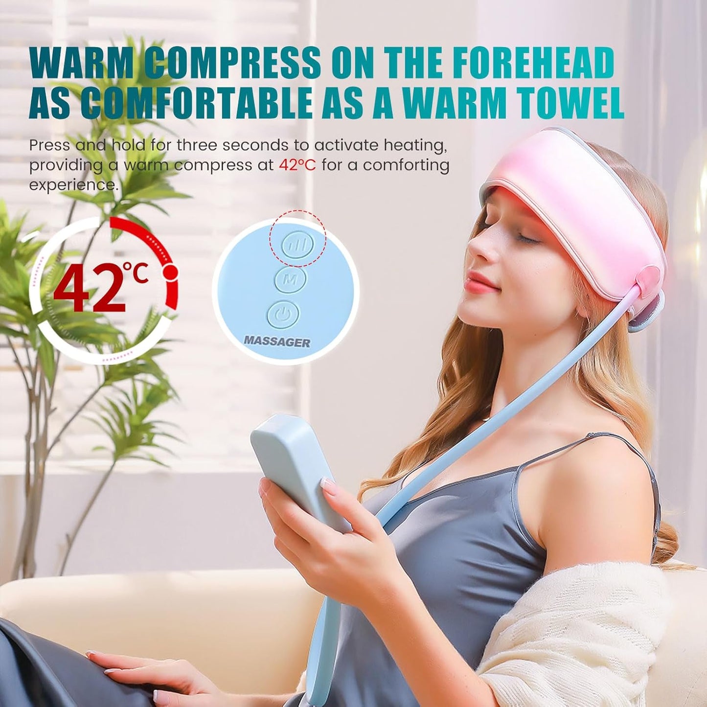 Electric Head Massager with Heat – Scalp Stress Relief & Relaxation Device