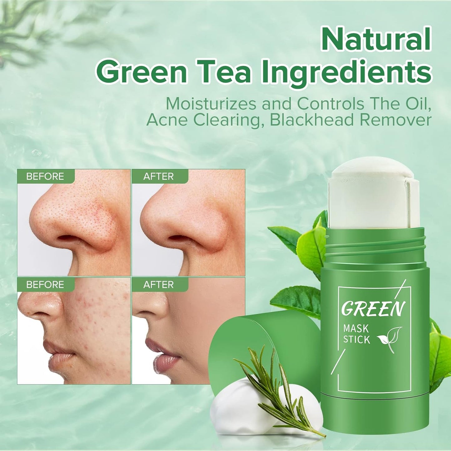 Green Tea Clay Stick Mask – Pore Cleanser & Oil Control for Smooth Skin