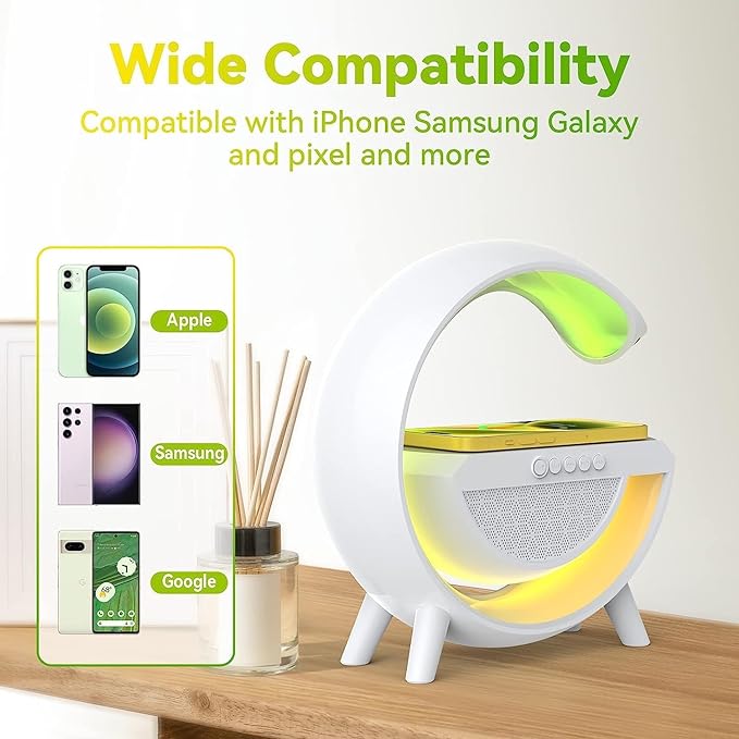 3-in-1 Wireless G Lamp – RGB Light + Bluetooth Speaker + Wireless Charger مصباح G اللاسلكي بوظائف ثلاثية
