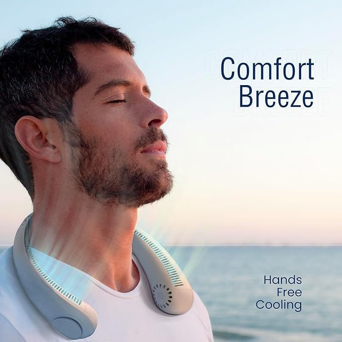 Portable Neck Fan – Hands-Free, Bladeless, 5-Speed, USB Rechargeable