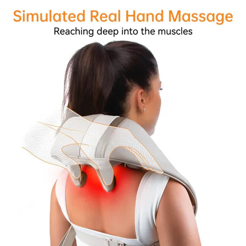 Rechargeable Neck & Shoulder Kneading Massager – Portable Pain Relief with Type-C Charging | Heated Massage Pillow