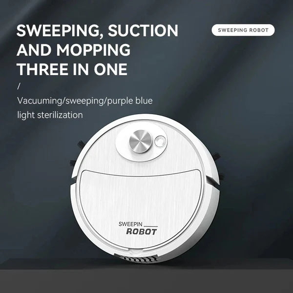3-in-1 Smart Robot Vacuum Cleaner – Auto Sweeping, Mopping & Sterilizing | مكنسة روبوت ذكية متعددة الوظائف