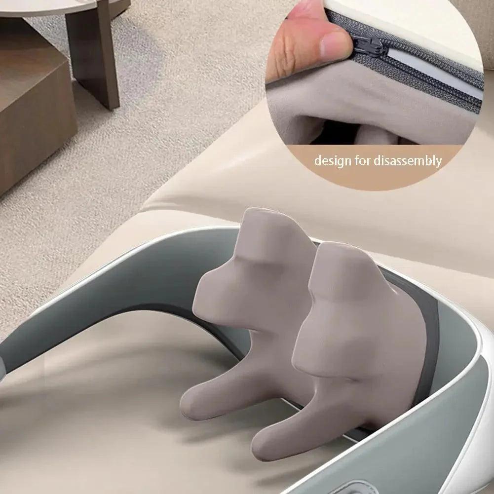 Rechargeable Neck & Shoulder Kneading Massager – Portable Pain Relief with Type-C Charging | Heated Massage Pillow