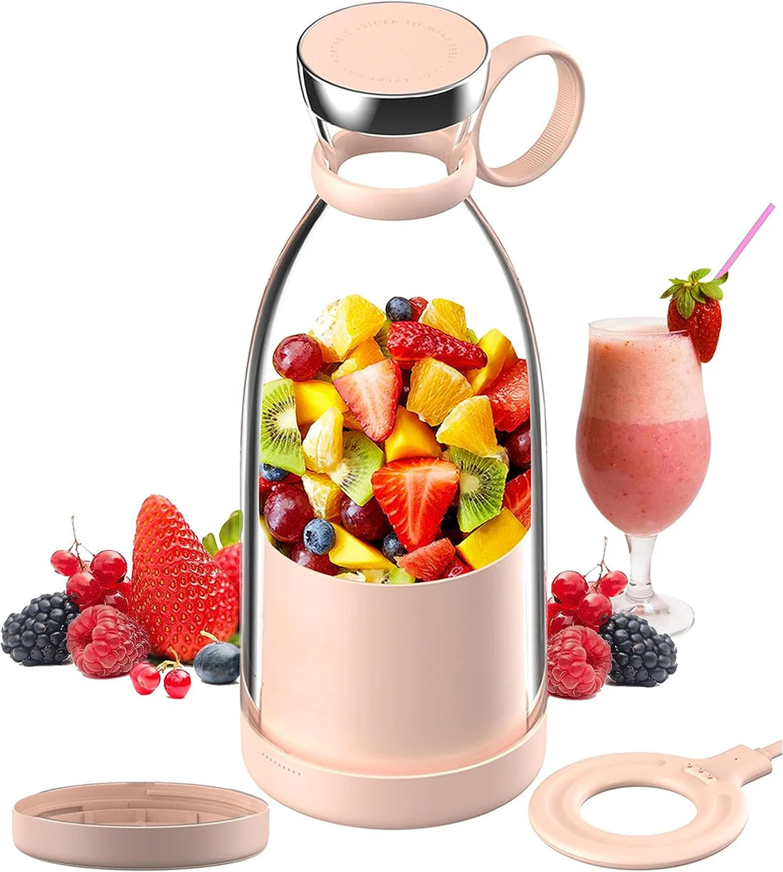Portable Juicer Bottle – 350ml USB Rechargeable Blender for Smoothies & Shakes