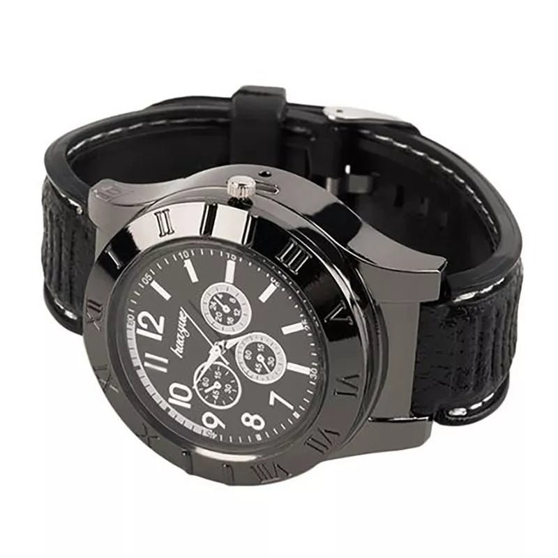 Men’s Watch with Built-In USB Rechargeable Electric Lighter – Stylish & Functional | ساعة بولاعة كهربائية