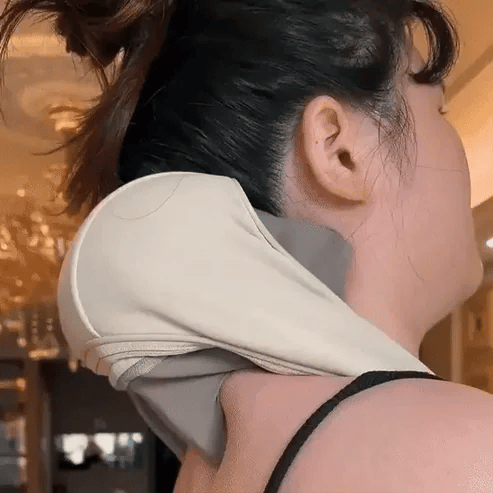 Rechargeable Neck & Shoulder Kneading Massager – Portable Pain Relief with Type-C Charging | Heated Massage Pillow