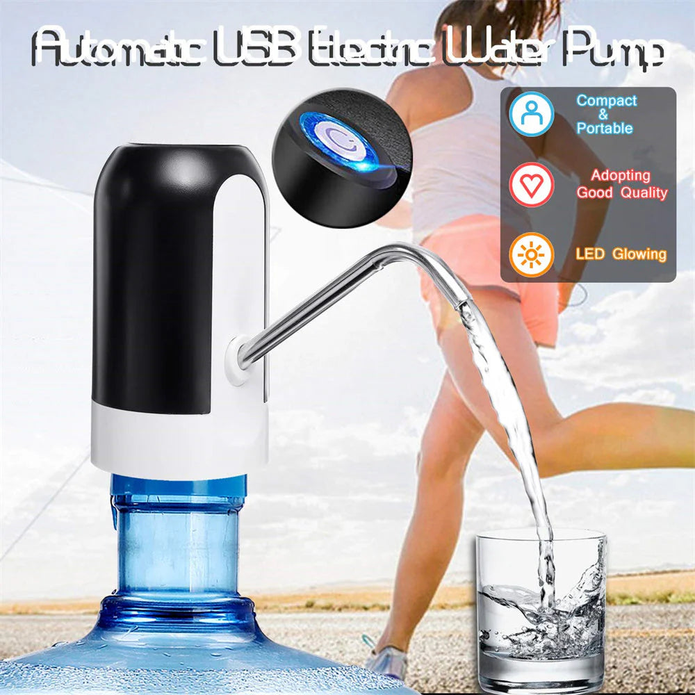 Electric Water Dispenser Pump – USB Rechargeable 5-Gallon Bottle Pump for Home & Office