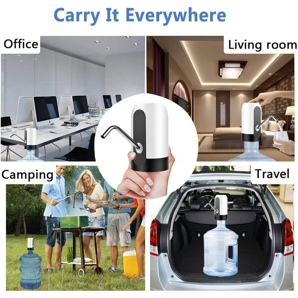 Electric Water Dispenser Pump – USB Rechargeable 5-Gallon Bottle Pump for Home & Office