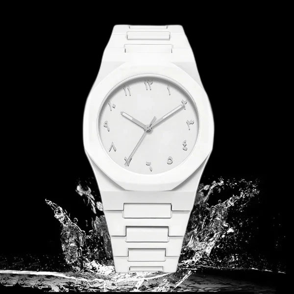 Black Arabic Aura Watch, Minimalist Watch, Unisex, Waterproof, Men & Women