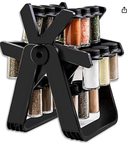 18-Jar Rotating Spice Rack – Ferris Wheel Style Spice Organizer Set