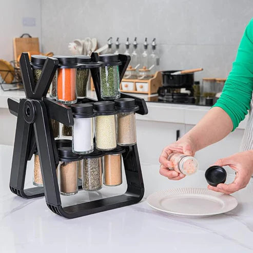 18-Jar Rotating Spice Rack – Ferris Wheel Style Spice Organizer Set