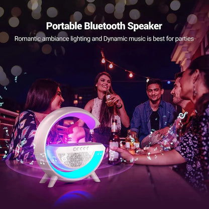 3-in-1 Wireless G Lamp – RGB Light + Bluetooth Speaker + Wireless Charger  مصباح G اللاسلكي بوظائف ثلاثية