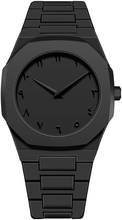 Black Arabic Aura Watch, Minimalist Watch, Unisex, Waterproof, Men & Women