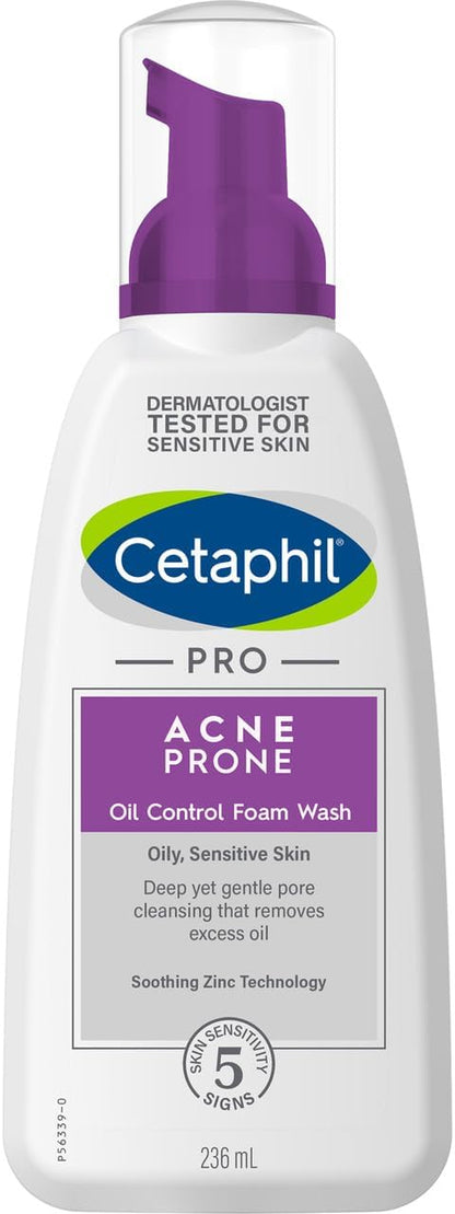 Cetaphil PRO Oil Control Foam Face Wash – 236ml for Oily & Acne-Prone Skin