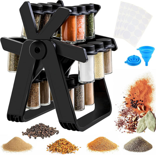 18-Jar Rotating Spice Rack – Ferris Wheel Style Spice Organizer Set