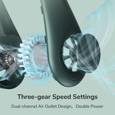 Portable Neck Fan – Hands-Free, Bladeless, 5-Speed, USB Rechargeable