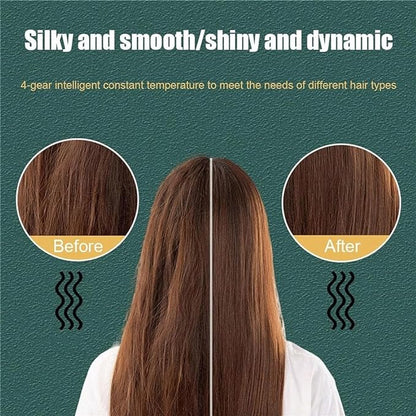 Hair Straightener Brush – Comb & Flat Iron in One with 5 Temp Settings