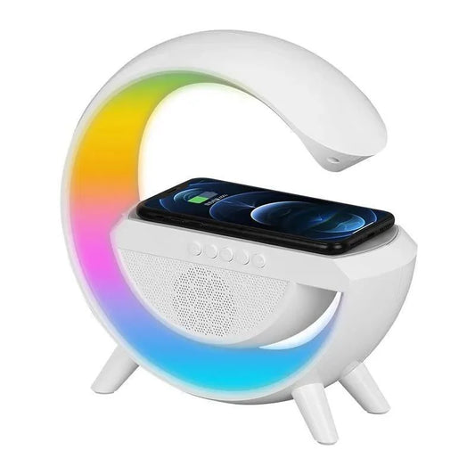 3-in-1 Wireless G Lamp – RGB Light + Bluetooth Speaker + Wireless Charger  مصباح G اللاسلكي بوظائف ثلاثية